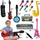 Fumwase 15pcs Inflatable Rock Star Toy Set Inflatable Instruments Party Props Ro