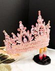 Quinceanera Crown  Bridal Pink Crown  Wedding Crown  Gold Crown  Princess Tiara