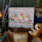 Shabby Primitive Antique Vintage Folk Style Easter Chick Little Bow Peeps Sign