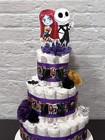 3 Tier Nightmare Before Christmas Halloween Diaper Cake Baby Shower