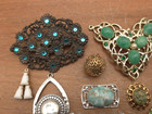 Vintage-now 15 Pcs Victorian Art Deco Style Parts Craft Jewelry Making Lot 22