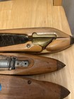 3ct Wooden Shuttle Loom Weaving Boat 16      15  Long Metal Tips Vtg