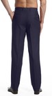 Concitor Men s Dress Pants Trousers Flat Front Slacks Solid Navy Blue Color