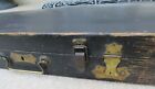 Very Old Wooden Violin Carry Case W  Red Interior   3 Antique Strings Wear  tear