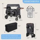 Wagon Stroller  Foldable 4-seater Push-pull Toddler Stroller W removable Canopy
