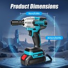 1000nm Cordless Impact Wrench Gun 1 2   Brushless High Power Driver W 2 battery