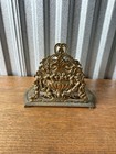 Vintage Ornate Brass Letter Holder Mail Organizer Desk Rack