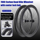 Full Carbon Spokes 700c Road Bike Wheelset Disc Brake Center Lock Matte Glossy