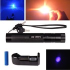 Blue Violet Laser Pointer 405nm Lazer Pen Beam   Battery   Charger