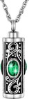 Crystal Cremation Urn Necklace For Ashes Keepsake Stainless Steel Memorial Pe   