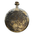 Antique 16s Illinois Pocket Watch Case Floral And Grapes Repousse Chrome Plated