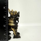Vintage Brass Foo Dog Statues Pair Chinese Guardian Lions Black   Gold Feng Shui