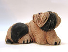 Vintage Artesania Torreon Handcrafted Uruguay Art Pottery Bulldog Dog Figurine