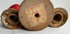 Lot Of 3 Large Wooden Vintage Industrial Thread Spools With Thread  Largest - 6 