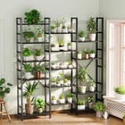Triple 6 Tier Bookshelf  Bookcase With 17 Open Display Shelves  Wide Book She   