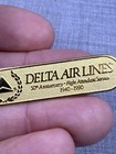 Vintage Delta Air Lines 50th Anniversary Flight Attendant Service Gold Tone Pin