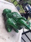 Arnels Large Ceramic Frog Toad Patio Garden Decor Vintage Green Great Color 