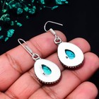 Handmade Turquoise 925 Sterling Silver Plated Earring  Gift For Women