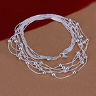 925 Sterling Silver Plated Necklace Beads Balls 18inches 8mm Lobster Clasp B92