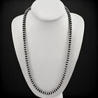 Navajo Pearl Style Sterling Silver Necklace Hand Strung 5mm 24   