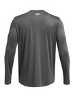 New Under Armour Shirt Youth Medium Gray Heatgear Long Sleeve Athletic Logo Nwt