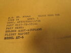 Aircraft Flight Report Holder At-6 Snj Warbird Wwii Nos