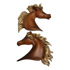 Vintage Atlantic Mold Ceramic Horse Head Wall  Hanging Decor Pair