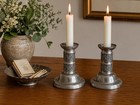 Vintage Haugrud Norway Pewter Candlestick Holders Pair Nordic Mcm