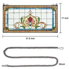 Tiffany Style Stained Glass Transom Window Panels Large Horizontal Art Handcr   