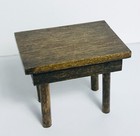 Vintage Miniature Wooden Bench Artisan Handmade Dollhouse Furniture Dark Wood Us
