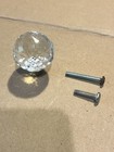 Vintage Glass Crystal Ball Drawer Pull  W screws