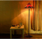 S10024 Tiffany Style Stained Glass Baroque Lampshade  17-inch Wide Red 