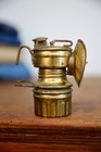 Vintage Guy s Dropper Miners Carbide Brass Lantern Head Lamp Light Shanklin Mfg