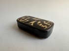 Antique 1890s Victorian Papier Mache Snuff Pill Box  Faux Tortoiseshell