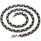 5mm Men s Black Silver Byzantine Necklace Chian Stainless Steel Jewelry 18-30 