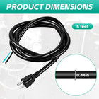 6ft 12 Gauge 3 Prong Heavy Duty Replacement Power Supply Cord Cable 110v 115v