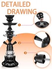 Complete 14   Hookah Set - Shisha  Glass Vase  Led Hose  Foils  Bowl   Tongs
