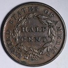 1835 Classic Head Half Cent Xf E105 Uwckf