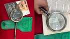 Vintage Henry London Brass Magnifying Glass Green Leather Case Nautical Marin   