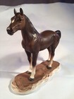 Classic Porcelain Ceramic Horse Figurine Arabian Mare Brown Japan Vintage
