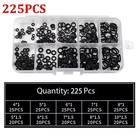 225pcs Rubber O-ring Seal Kit Nitrile Gasket Assortment Repair Set Box - New