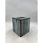 Stained Glass Tissue Box Cover Holder Gray Swirl Square Tiffany Style Bathroom