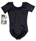 Motionwear Leotard Bodysuit Gymnastics Short Sleeve Ss   2104 Black New Girl