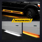 60 70  Running Board Led Light Drl Side Step Strip Bar Amber White Turn Signal A