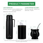 Matte Black Yerba Mate Kits 7 In 1  Thermoses  Container  Tin  Cup And Straw Set