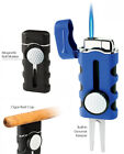 Blue Matte Vector Caddie Single Flame Jet Torch Cigar Butane Lighter - 9312