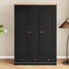 3 Doors Wardrobe Freestanding Armoire Closet Cabinet  2 Drawers  Hanging Rail