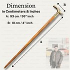 Solid Brass T-handle Walking Stick Solid Wood Shaft Vintage Antique Style Cane