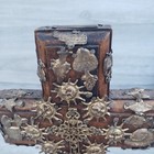 Vtg Mexican Milagro Folk Art Wood Cross Handmade Tabletop Religious Decor 7 5 