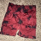 Red And Black Tie Dye Women s Athletic Shorts Elastic Waist Size M Summer